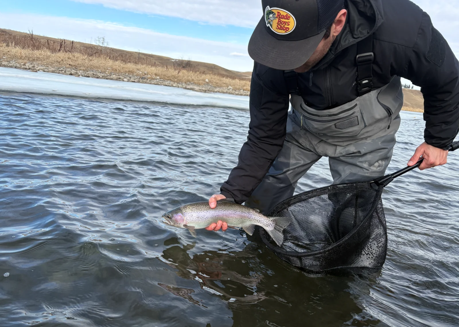 Trophy trout caught on guided Bow River fly fishing trip near Calgary